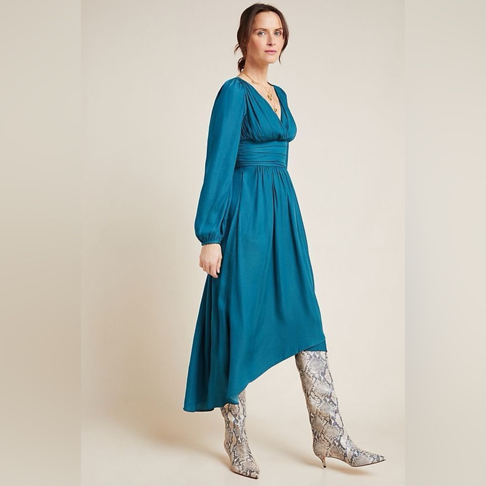 Anthropologie Gwendolyn Maxi Dress Turquoise 0P NWT